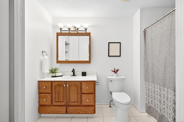 4716 30th Ave S, Minneapolis, MN 55406 - full bathroom with vanity, tile patterned floors, a textured ceiling, and a shower with curtain