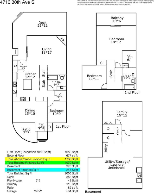4716 30th Ave S, Minneapolis, MN 55406 - view of property floor plan