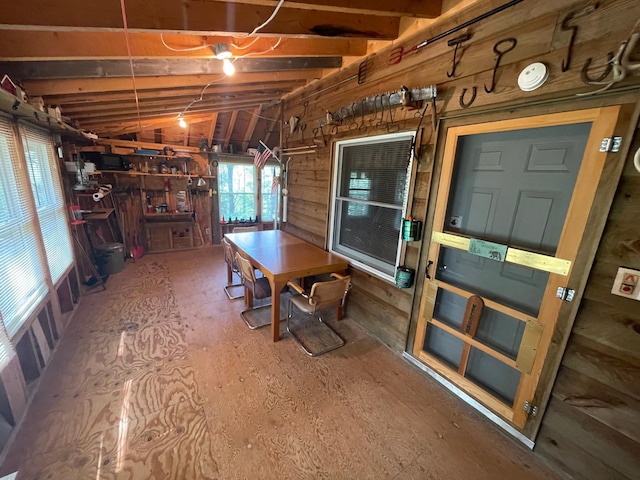 31519 243rd Ave, Moose Creek Twp, MN 56676 - dining room with wood walls
