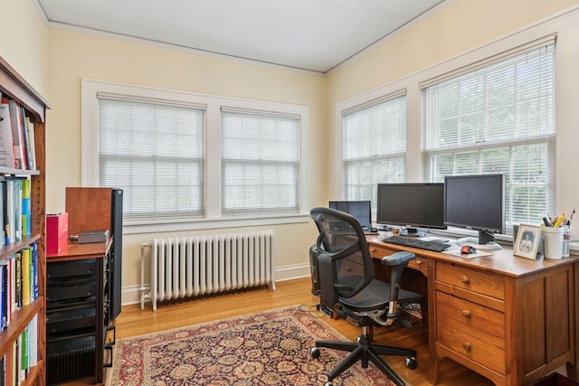 26 Mississippi River Blvd N, Saint Paul, MN 55104 - office space with radiator heating unit, light wood-style floors, crown molding, and plenty of natural light