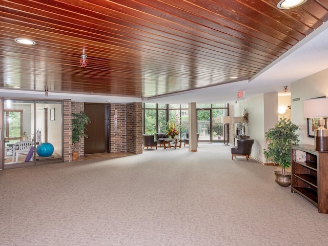 10 Windsor Ct Unit 205, New Brighton, MN 55112 - lobby with wooden ceiling and expansive windows