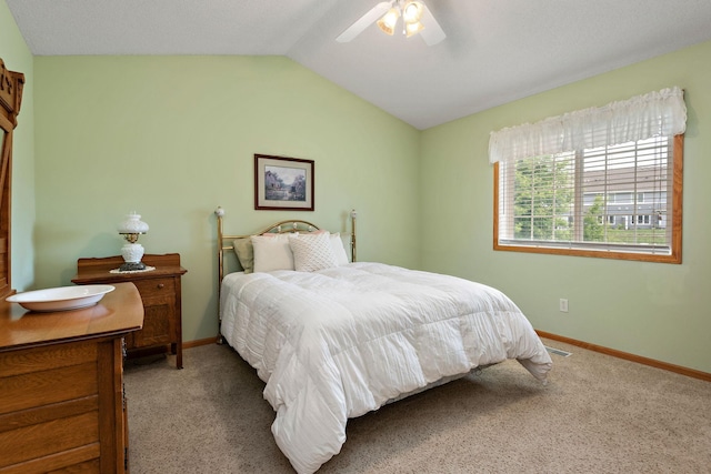 13019 Brookside Ln N, Rogers, MN 55374 - carpeted bedroom featuring lofted ceiling and ceiling fan