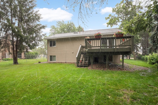 5661 Windmill Dr, White Bear Twp, MN 55110 - rear view of property featuring a deck and stairway