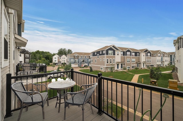 8698 London Cir NE Unit C, Blaine, MN 55449 - wooden terrace with a residential view