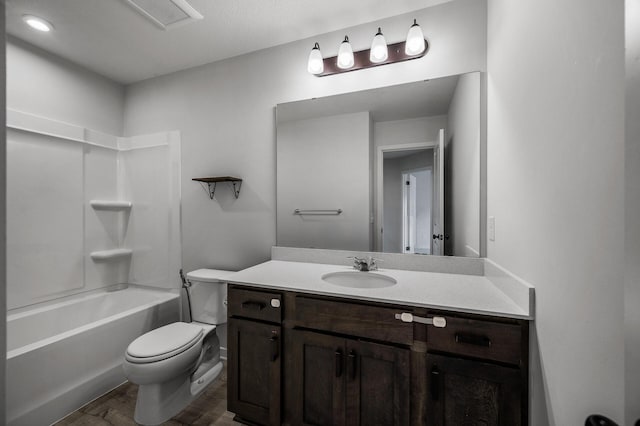 8698 London Cir NE Unit C, Blaine, MN 55449 - full bath with vanity, wood finished floors, and shower / tub combination