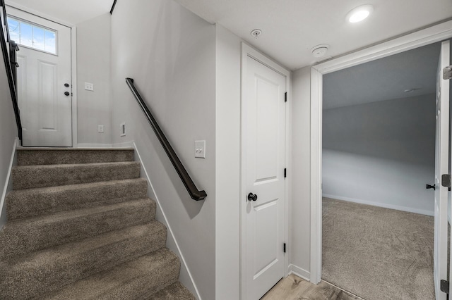 8698 London Cir NE Unit C, Blaine, MN 55449 - stairs with baseboards and carpet