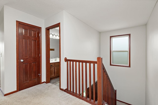 11608 21st St NE, Saint Michael, MN 55376 - hallway featuring an upstairs landing and light carpet