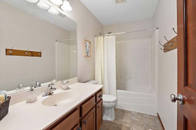 11608 21st St NE, Saint Michael, MN 55376 - bathroom with vanity, shower / bath combo, and stone finish floors