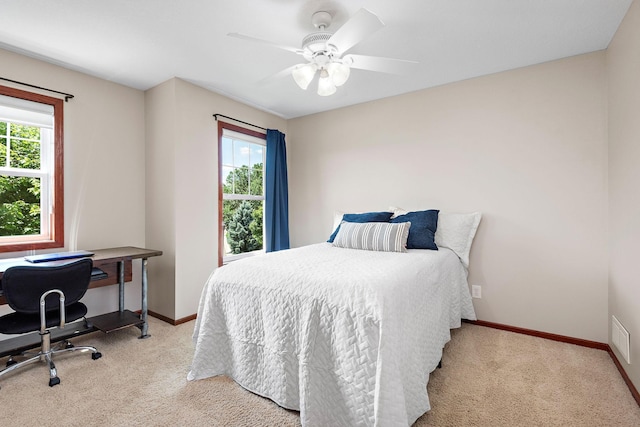 11608 21st St NE, Saint Michael, MN 55376 - carpeted bedroom featuring multiple windows and ceiling fan