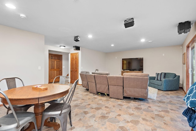 11608 21st St NE, Saint Michael, MN 55376 - dining space featuring light stone finish floors and recessed lighting