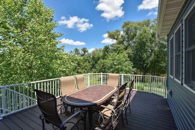 11608 21st St NE, Saint Michael, MN 55376 - wooden terrace with outdoor dining area