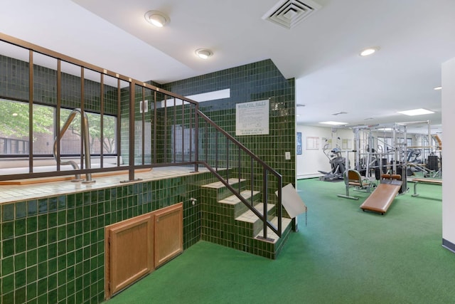2265 Youngman Ave Unit 207E, Saint Paul, MN 55116 - staircase with carpet and recessed lighting