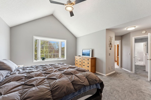 8700 Kilbirnie Ter, Brooklyn Park, MN 55443 - bedroom with carpet flooring, vaulted ceiling, and a ceiling fan