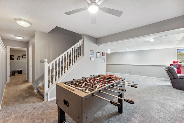 8700 Kilbirnie Ter, Brooklyn Park, MN 55443 - game room with carpet and a ceiling fan