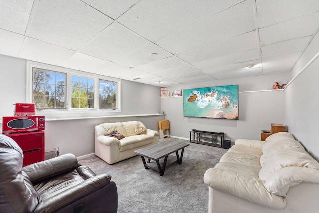 8700 Kilbirnie Ter, Brooklyn Park, MN 55443 - carpeted living room featuring a drop ceiling