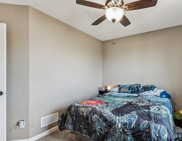 230 Newspaper Run NE, Kimball, MN 55353 - bedroom with carpet floors, a ceiling fan, and a textured ceiling