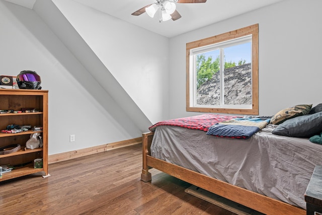 2565 Highland Rd, Minnetrista, MN 55359 - bedroom featuring wood finished floors and ceiling fan