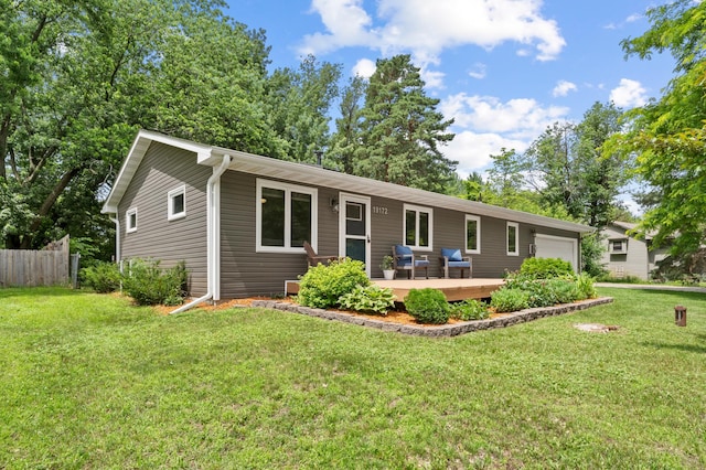 19172 Front Blvd NE, East Bethel, MN 55092 - view of front of house featuring a garage and a wooden deck