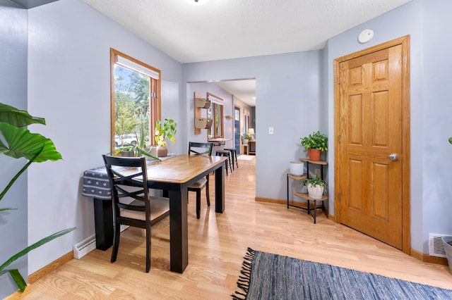19172 Front Blvd NE, East Bethel, MN 55092 - dining room featuring light wood finished floors and a textured ceiling