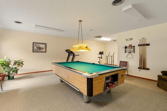 1200 18th Ave NW Unit 132, Austin, MN 55912 - recreation room with carpet floors, pool table, and a textured ceiling