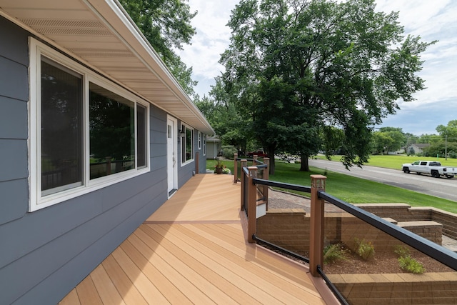 728 Linn St N, Prescott, WI 54021 - wooden terrace with a lawn