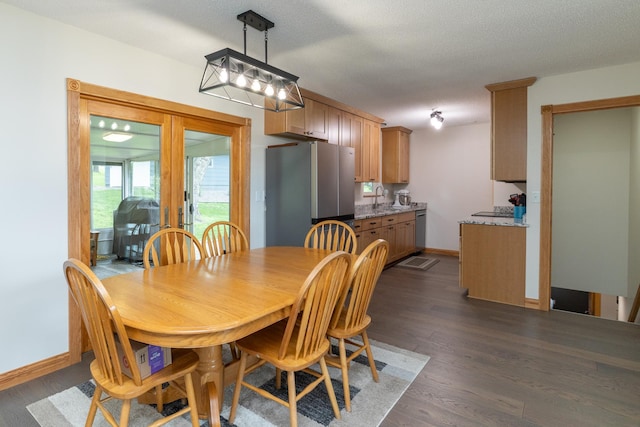 728 Linn St N, Prescott, WI 54021 - dining area featuring dark wood-style floors and french doors