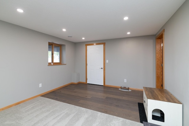 728 Linn St N, Prescott, WI 54021 - unfurnished living room featuring recessed lighting and dark wood-style floors