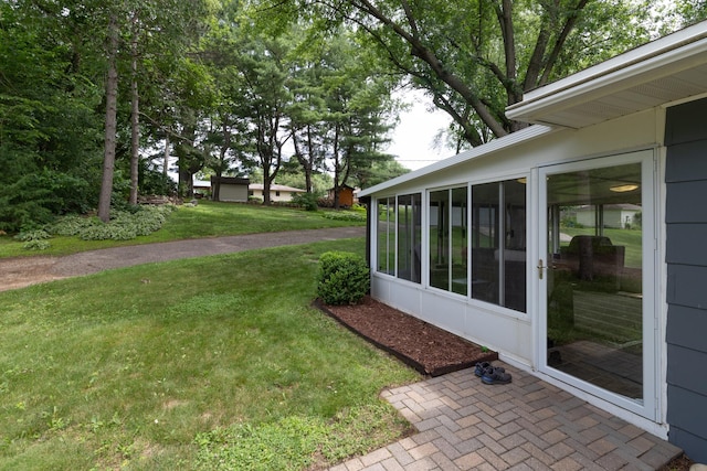 728 Linn St N, Prescott, WI 54021 - view of grassy yard with a sunroom
