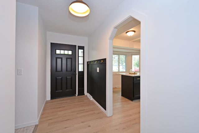 10419 Goldenrod St NW, Coon Rapids, MN 55448 - entryway with light wood-style floors and arched walkways
