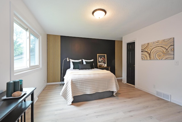 10419 Goldenrod St NW, Coon Rapids, MN 55448 - bedroom with an accent wall and light wood-style flooring