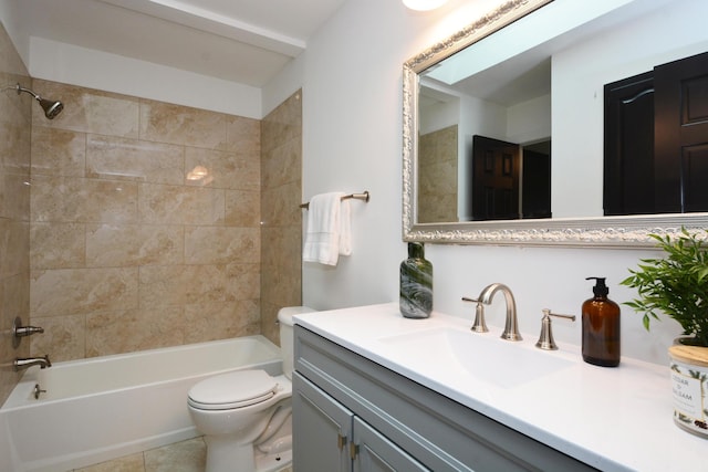 10419 Goldenrod St NW, Coon Rapids, MN 55448 - bathroom with vanity, shower / washtub combination, and tile patterned floors