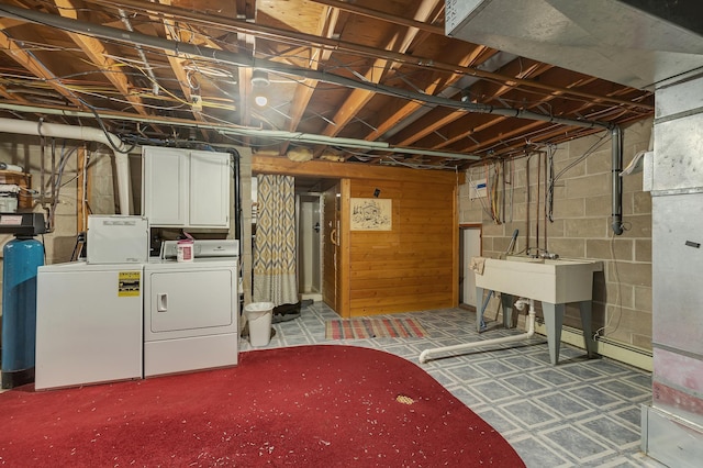 213 2nd St N, Cold Spring, MN 56320 - unfinished below grade area featuring washing machine and dryer