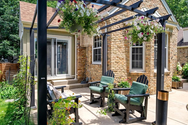 704 58th St, Minneapolis, MN 55417 - view of patio featuring entry steps and a pergola