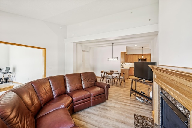 13936 54th Ave N Unit 2, Plymouth, MN 55446 - living area with light wood finished floors and a high end fireplace