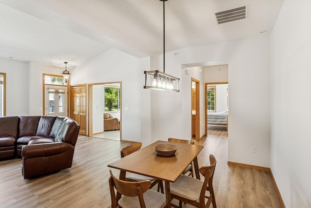 13936 54th Ave N Unit 2, Plymouth, MN 55446 - dining area with light wood-type flooring and lofted ceiling