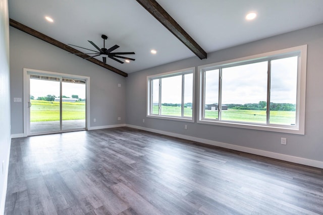 41565 Thunder Rd, Clitherall, MN 56524 - spare room with a ceiling fan, wood finished floors, and recessed lighting