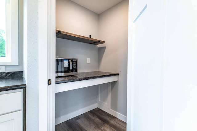 41565 Thunder Rd, Clitherall, MN 56524 - bar featuring stainless steel microwave and dark wood-type flooring