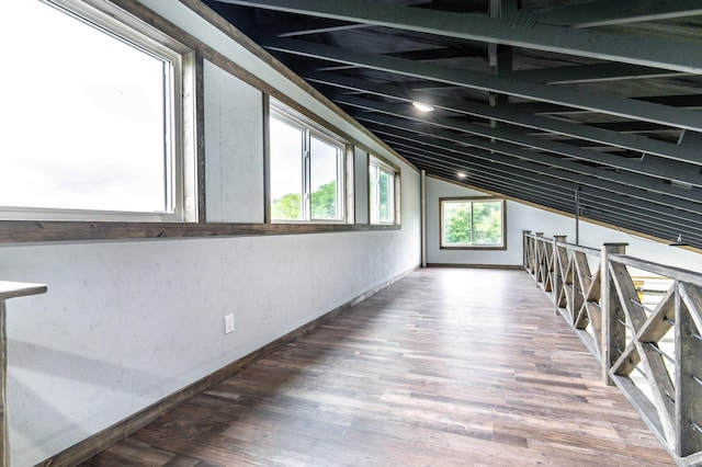 41565 Thunder Rd, Clitherall, MN 56524 - hall featuring wood finished floors and vaulted ceiling
