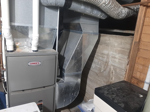 74194 415th St, South Branch Twp, MN 56081 - utility room with heating unit