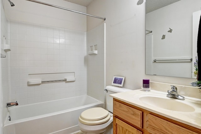 11307 Chisholm Cir NE Unit C, Blaine, MN 55449 - full bathroom featuring bathtub / shower combination, vanity, and a textured ceiling