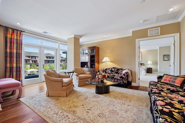875 Lake St N Unit 318, Wayzata, MN 55391 - living area featuring crown molding and wood finished floors