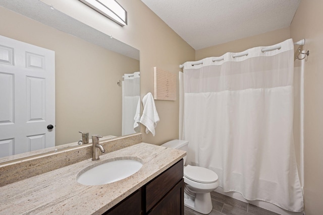1807 Lachman Ave NE, Saint Michael, MN 55376 - bathroom featuring vanity, wood finished floors, a textured ceiling, and shower / bath combo with shower curtain