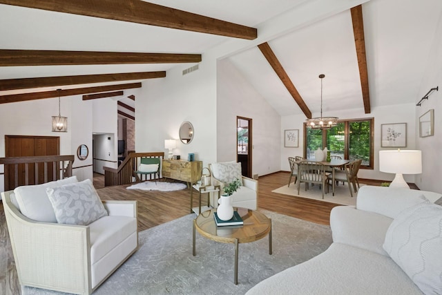6205 Saint Albans Cir, Edina, MN 55439 - living area featuring a chandelier and wood finished floors
