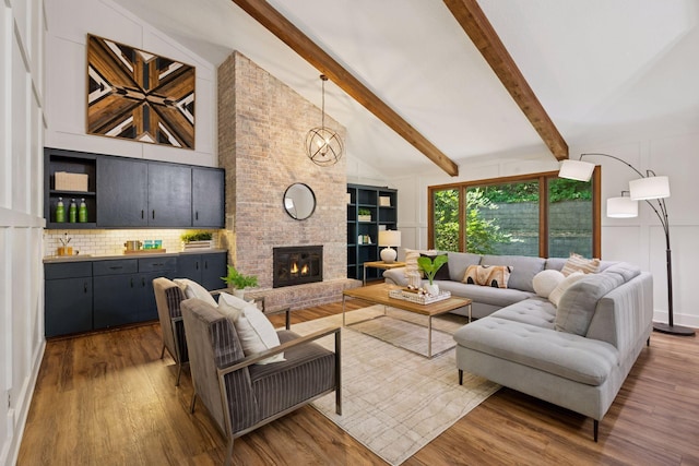 6205 Saint Albans Cir, Edina, MN 55439 - living room with wood finished floors and a fireplace