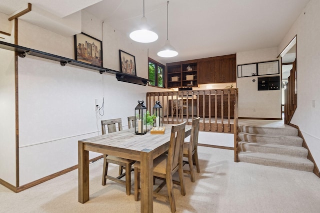 6205 Saint Albans Cir, Edina, MN 55439 - dining room featuring light carpet and stairway