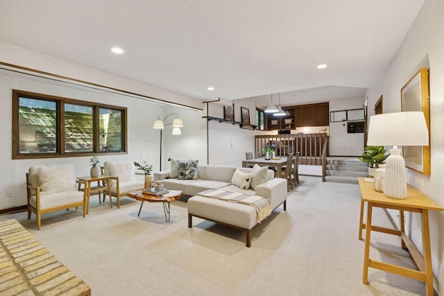 6205 Saint Albans Cir, Edina, MN 55439 - living area with light carpet and recessed lighting