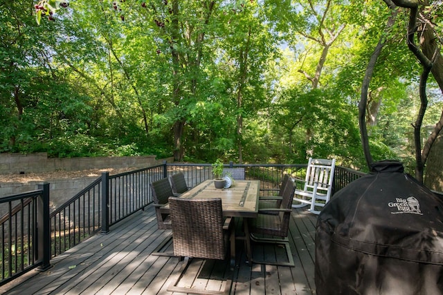 6205 Saint Albans Cir, Edina, MN 55439 - wooden terrace with outdoor dining area and area for grilling