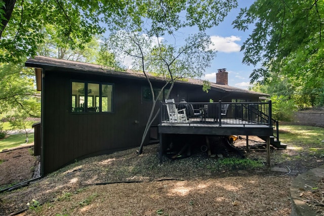 6205 Saint Albans Cir, Edina, MN 55439 - back of house featuring a deck and a chimney