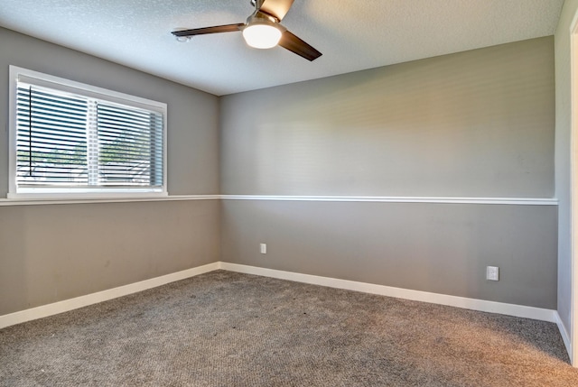 38391 Hunters Ridge Trl, North Branch, MN 55056 - spare room featuring carpet flooring, ceiling fan, and a textured ceiling
