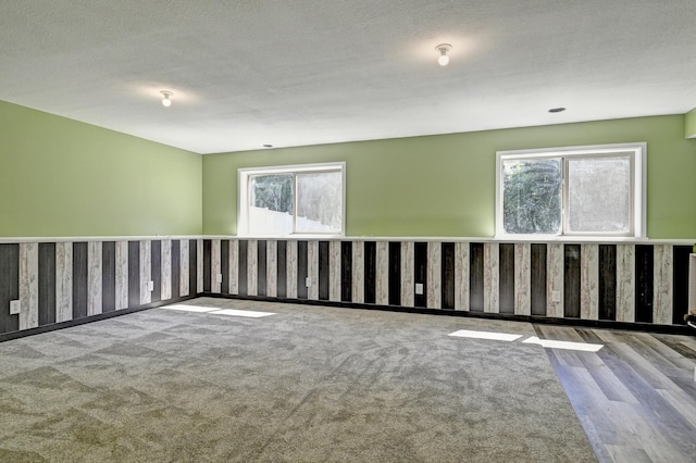 38391 Hunters Ridge Trl, North Branch, MN 55056 - spare room with a wainscoted wall, healthy amount of natural light, a textured ceiling, and wood finished floors